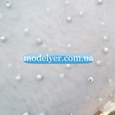 Ткань Сетка с жемчугом (серый светлый)